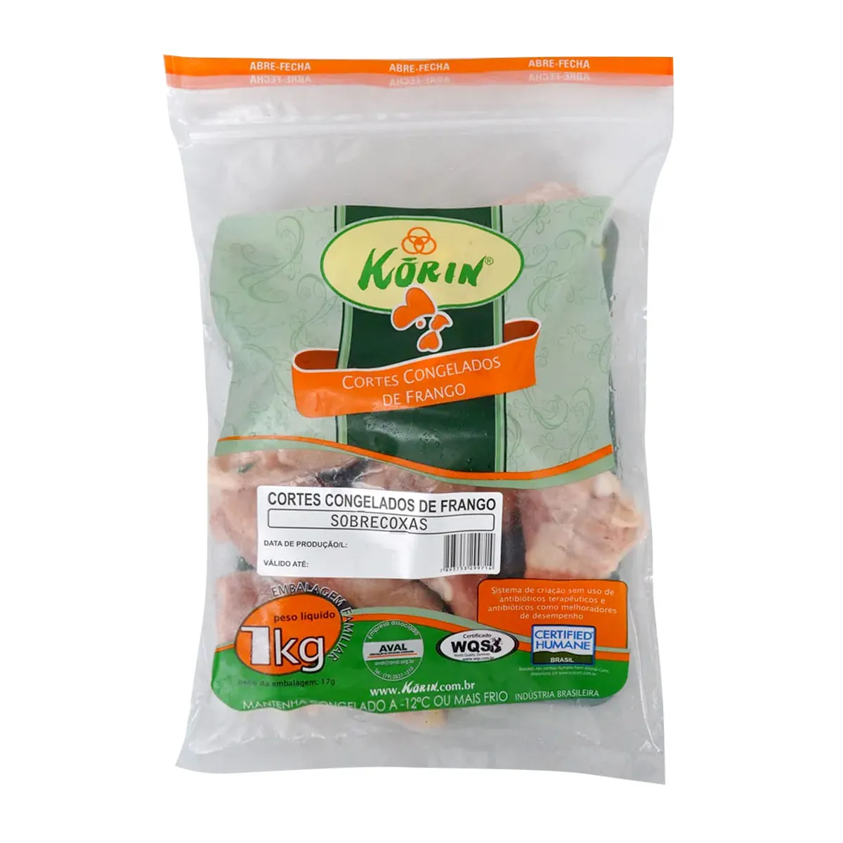 Sobrecoxa De Frango Congelada Kórin Sustentável 1kg