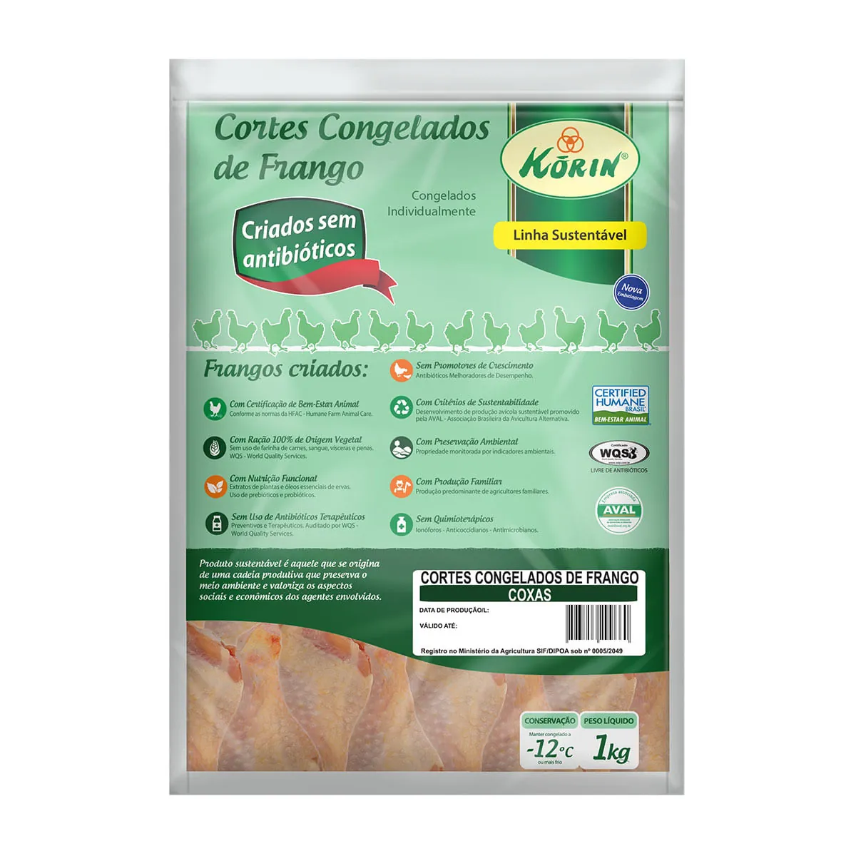 Coxa De Frango Korin 1kg Cong