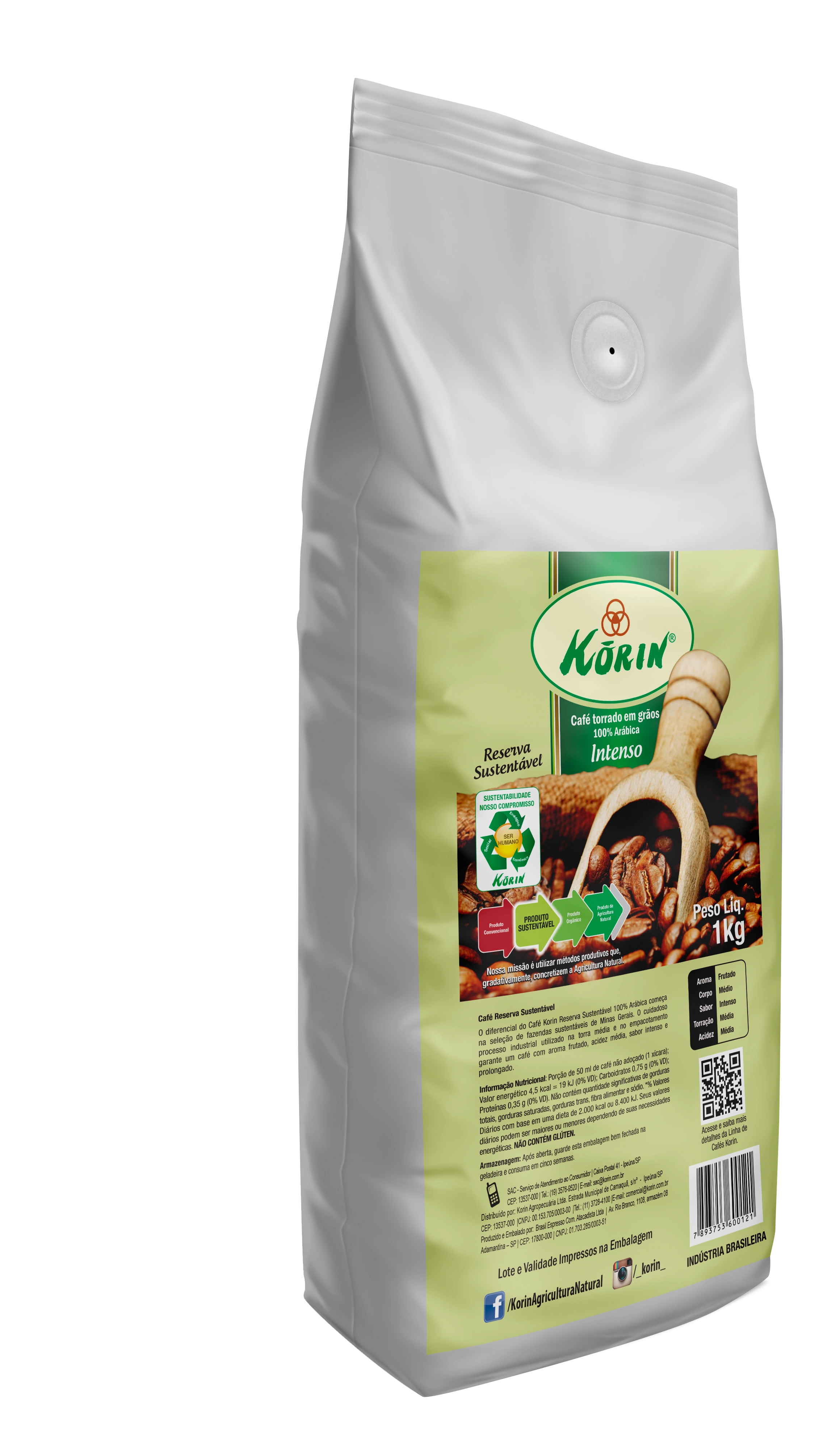 Cafe Korin Organico Grao 1kg