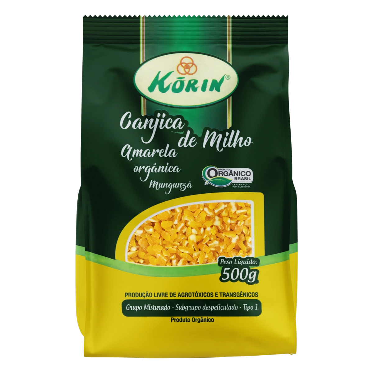 Canjica De Milho Amarela Tipo 1 Orgânica Korin Pacote 500g