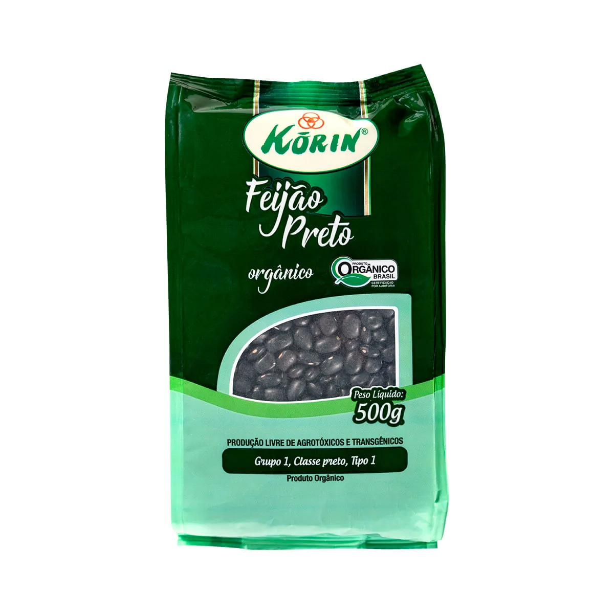 Feijão Preto Tipo 1 Orgânico Korin Pacote 500g