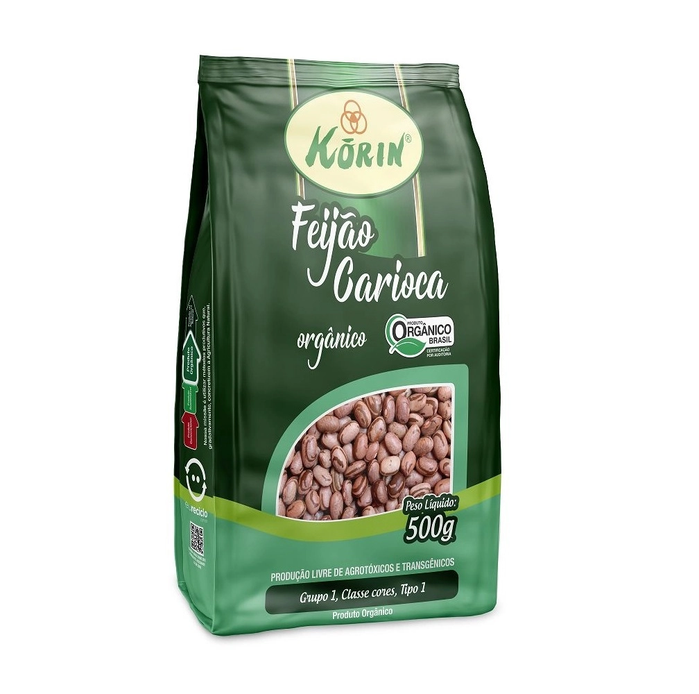 Feijão Carioca Tipo 1 Orgânico Korin Pacote 500g