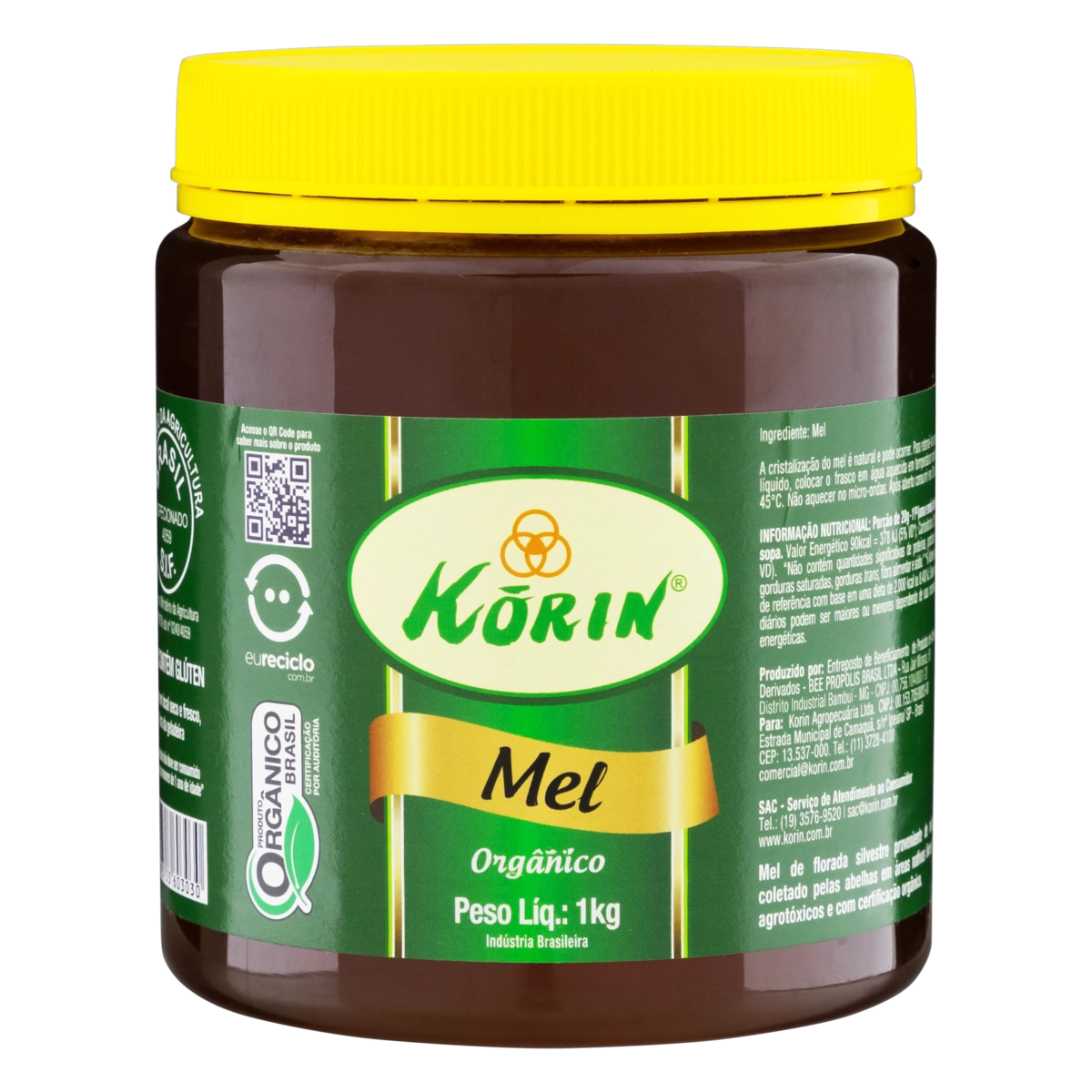 Mel Orgânico Korin Pote 1kg