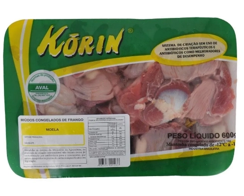 Moela De Frango Resfriada Korin Sustentável Livre De Transgênicos 600g