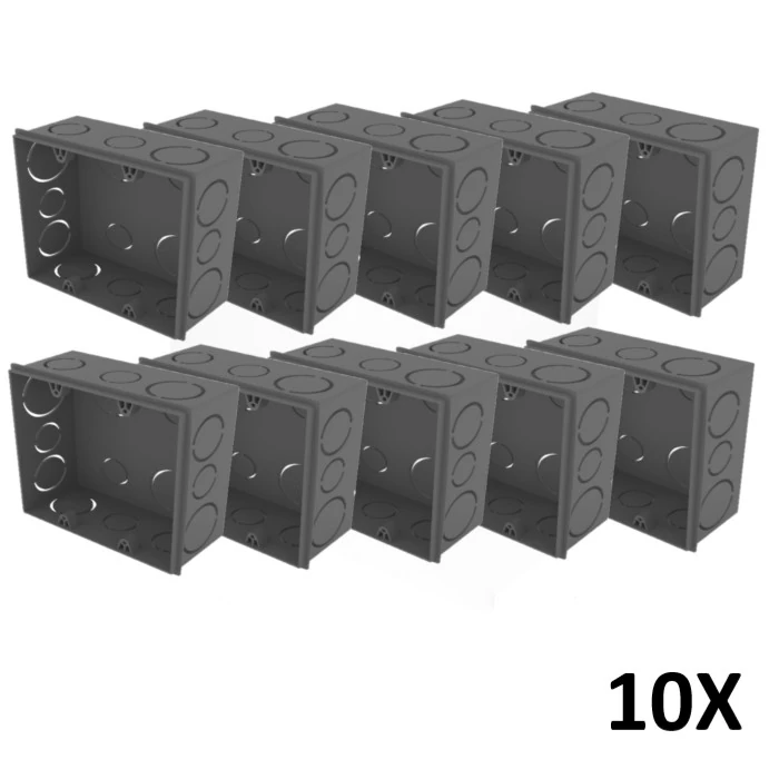 Kit 10 Caixa De Luz 4x4 Embutir Cinza Tuboline