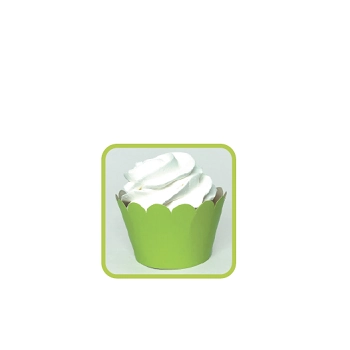 Cupcake Saia Lisa Verde Folha C/40 So Festas