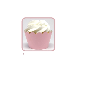 Cupcake Saia Lisa Rosa Bebe C/40 So Festas