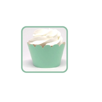 Cupcake Saia Lisa Verde Bebe C/40 So Festas