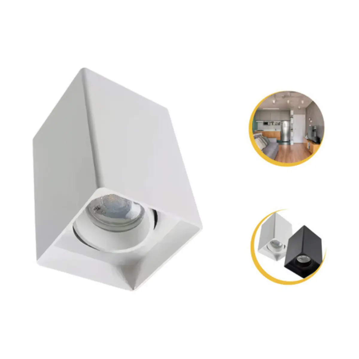 Kit 10 Spot De Sobrepor Quadrat C/10 Lâmpada Led Mr16 - Branco - Branco Neutro