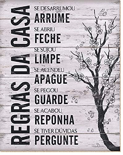 Placa Em Mdf E Papel Decor Home Regras Da Casa Dhpm 016 Litoarte