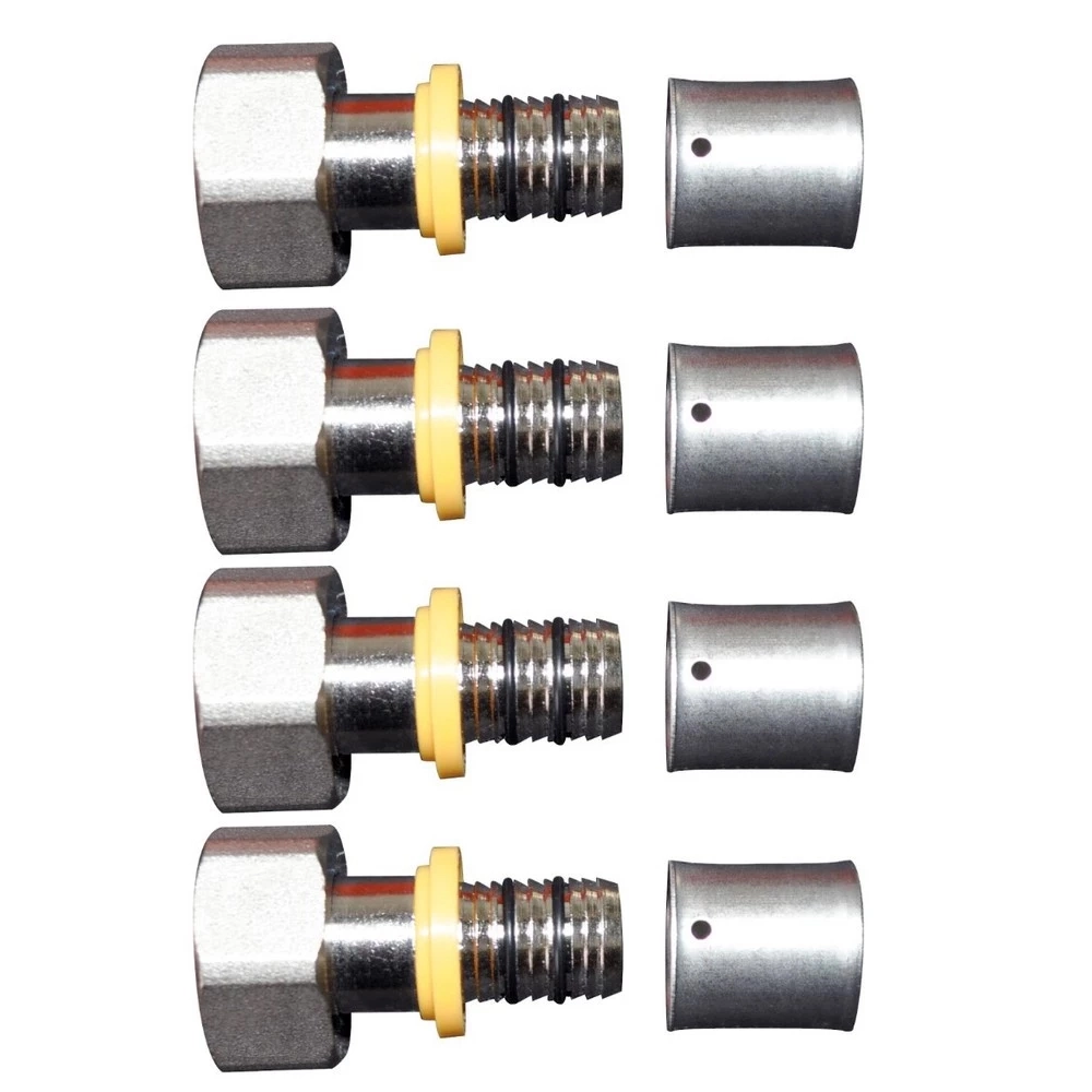 Kit 4 Conexão Fixa Fêmea 1/2 P/ Gás 16mm Pex Multicamadas