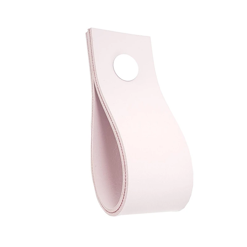 Puxador Doko Parafuso - Textura De Couro Rosa - Parafuso Branco