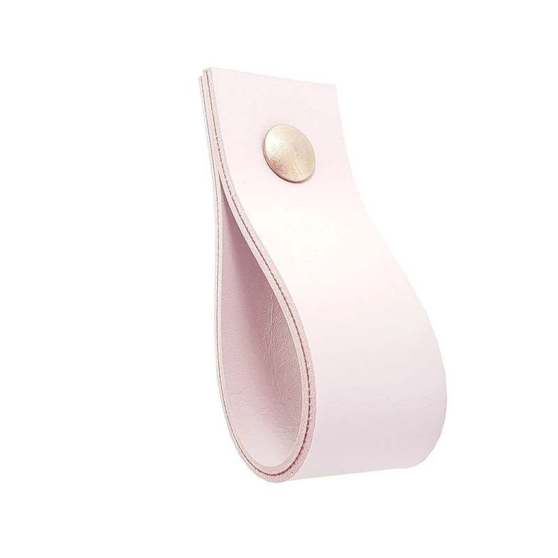 Puxador Doko Parafuso - Textura De Couro Rosa - Parafuso Rose Gold