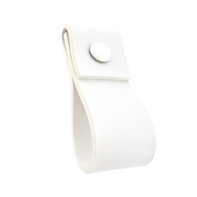 Puxador Doba Parafuso - Textura De Couro Branco - Parafuso Branco