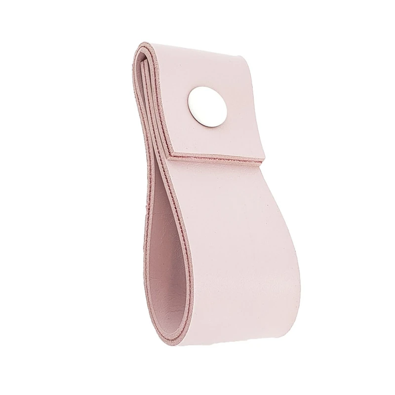 Puxador Doba Parafuso - Textura De Couro Rosa - Parafuso Branco