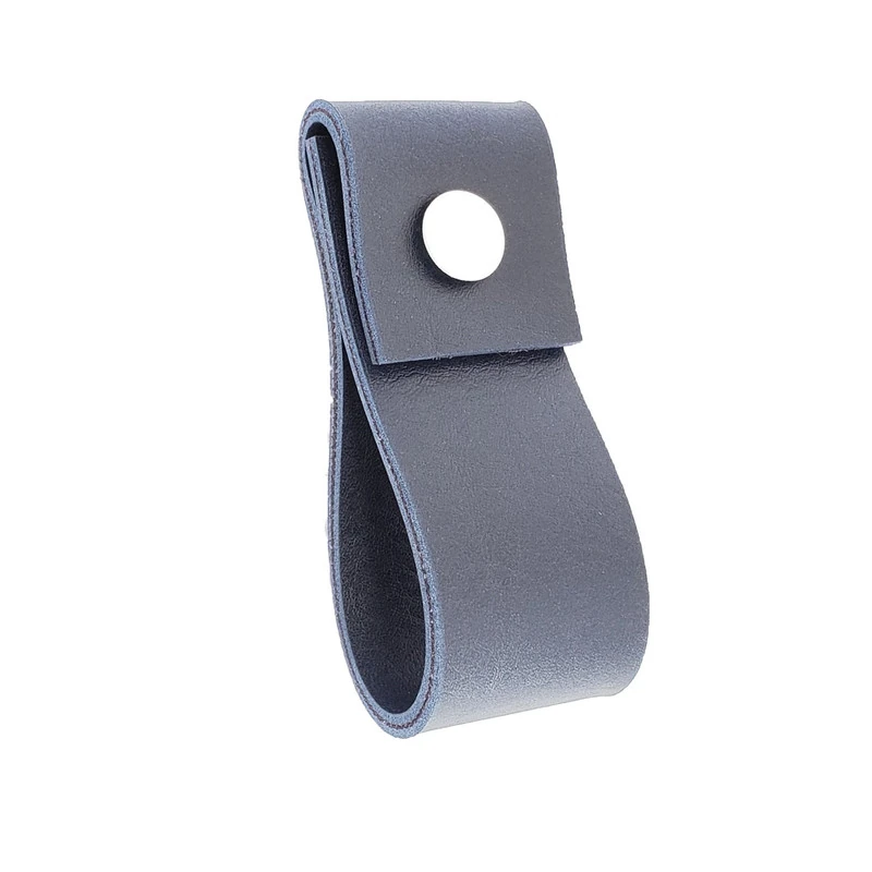 Puxador Doba Parafuso - Textura De Couro Azul Marinho - Parafuso Branco