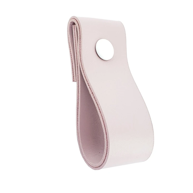 Puxador Dobi Parafuso - Textura De Couro Rosa - Parafuso Branco