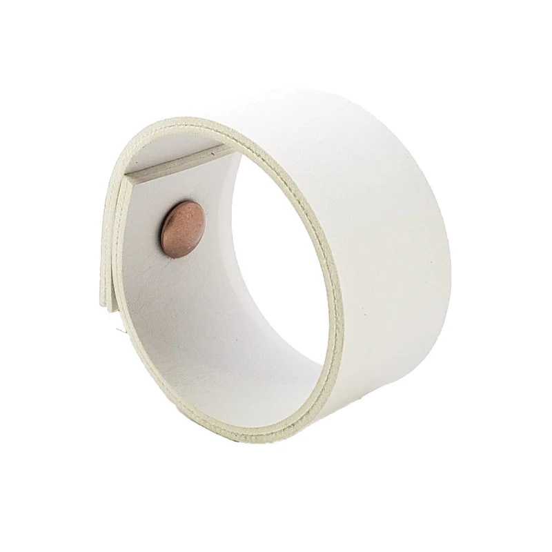 Puxador Bols Parafuso - Textura De Couro Branco - Parafuso Rose Gold