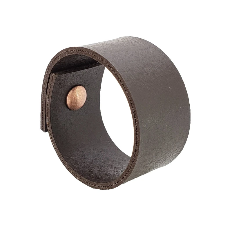 Puxador Bols Parafuso - Textura De Couro Marrom Escuro - Parafuso Rose Gold