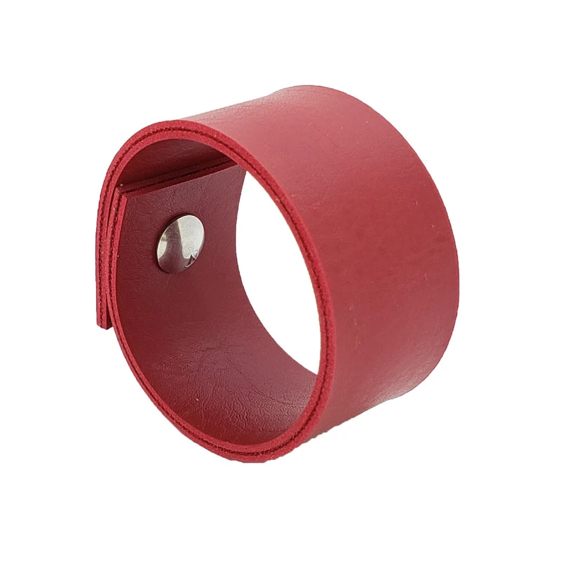 Puxador Bols Parafuso - Textura De Couro Vermelho - Parafuso Cromado