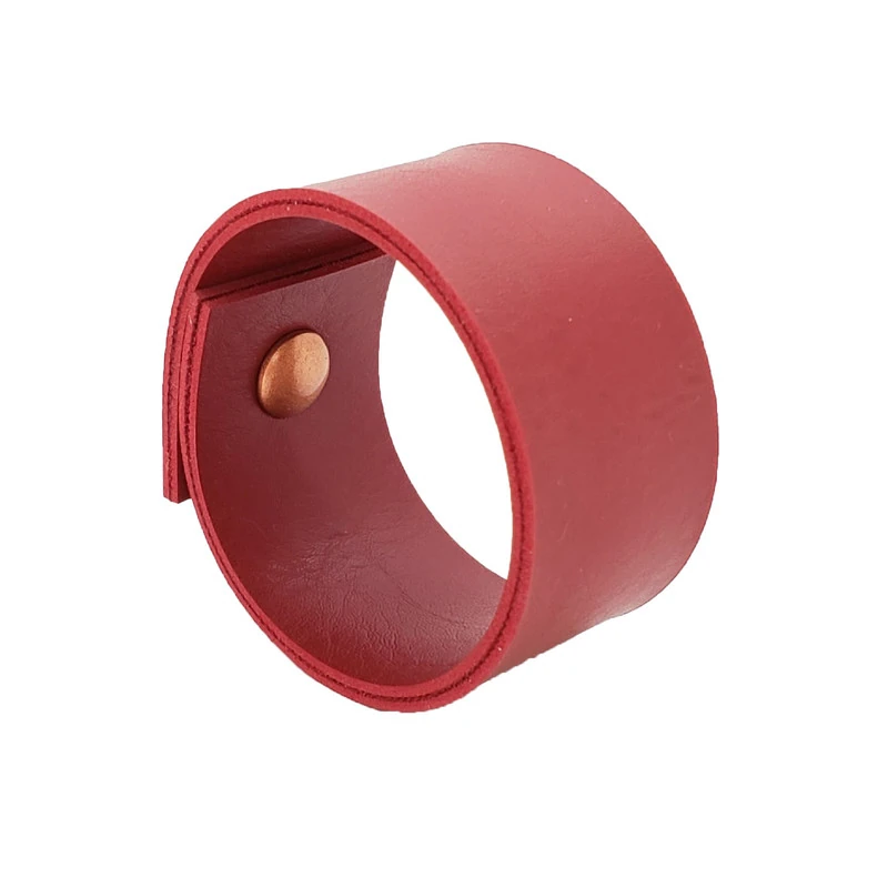 Puxador Bols Parafuso - Textura De Couro Vermelho - Parafuso Cobre