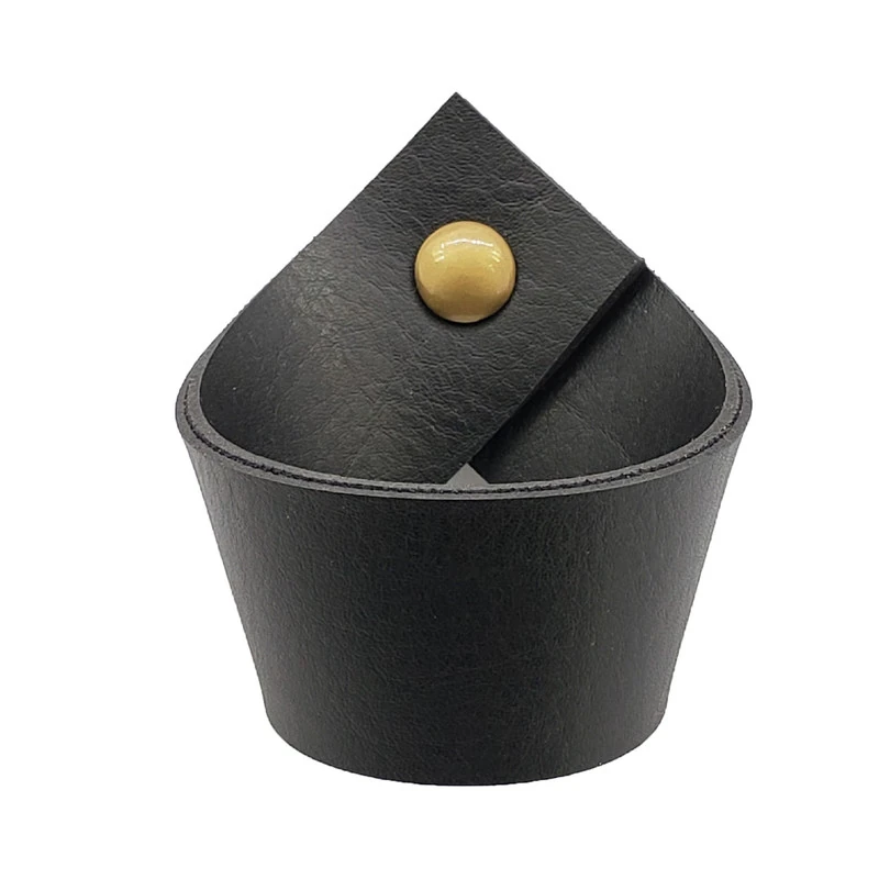 Puxador Coxi Parafuso - Textura De Couro Preto - Parafuso Dourado