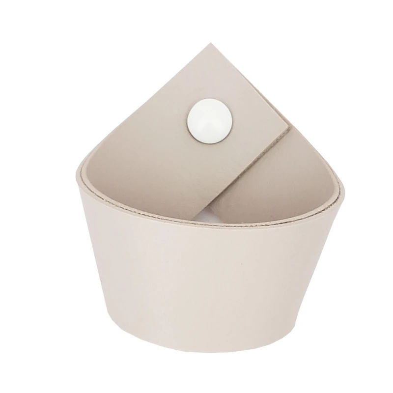 Puxador Coxi Parafuso - Textura De Couro Creme - Parafuso Branco