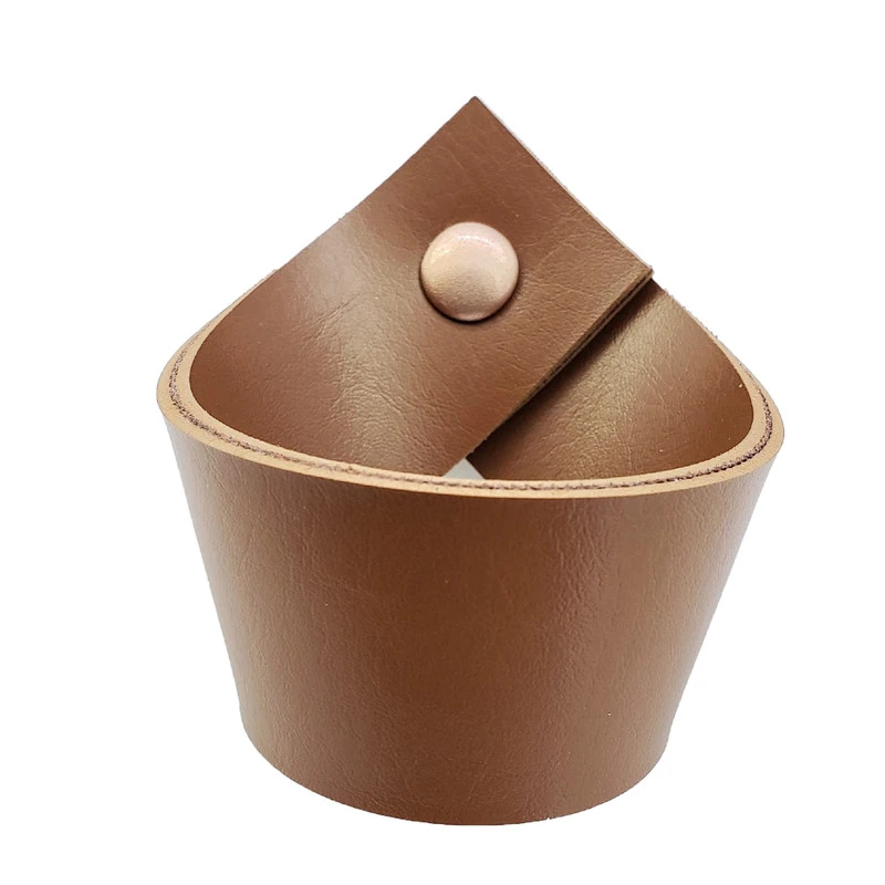 Puxador Coxi Parafuso - Textura De Couro Marrom - Parafuso Rose Gold