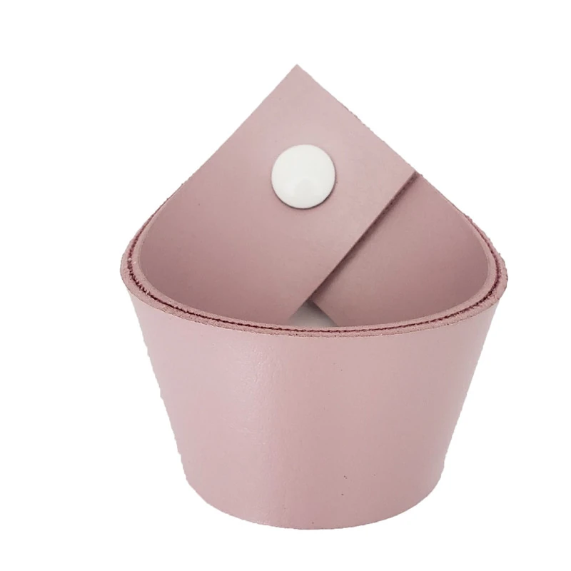 Puxador Coxi Parafuso - Textura De Couro Rosa - Parafuso Branco