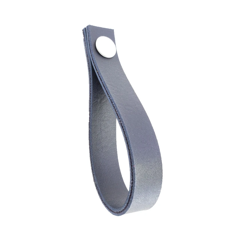 Puxador Dofi Parafuso - Textura De Couro Azul Marinho - Parafuso Branco