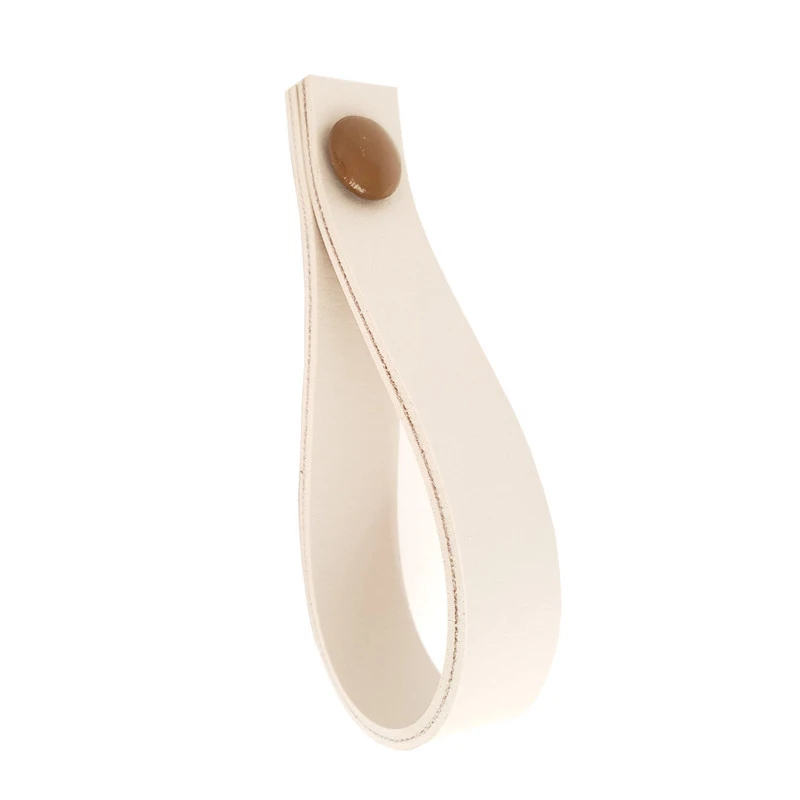 Puxador Dofi Parafuso - Textura De Couro Creme - Parafuso Marrom