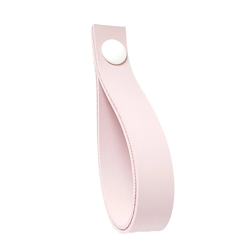 Puxador Dofi Parafuso - Textura De Couro Rosa - Parafuso Branco