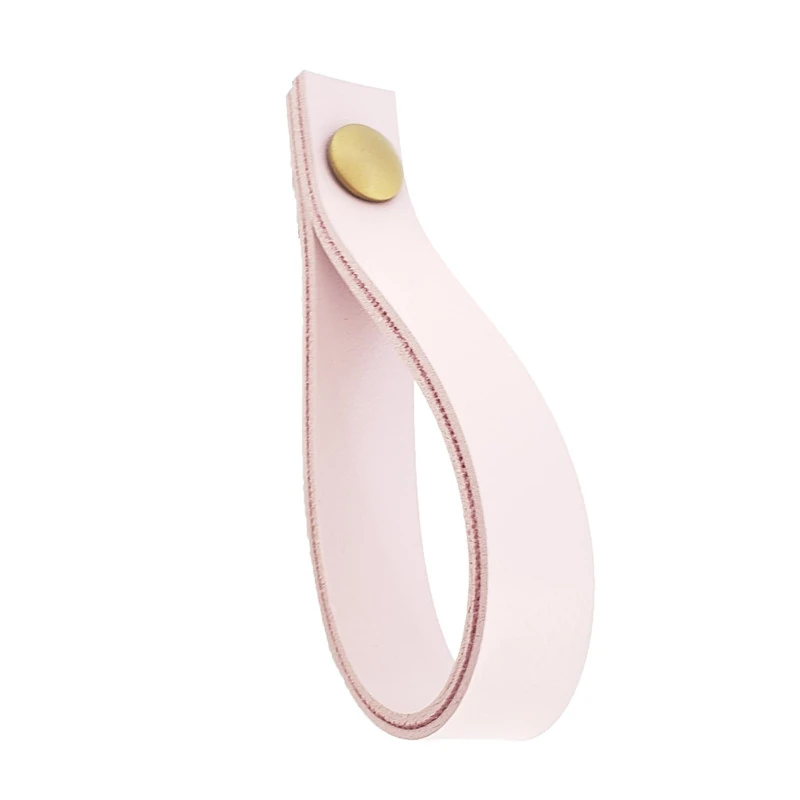 Puxador Dofi Parafuso - Textura De Couro Rosa - Parafuso Dourado
