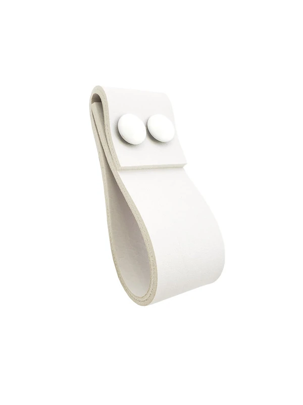 Puxador Dobatwo 2 Parafusos - Textura De Couro Branco - Parafusos Branco