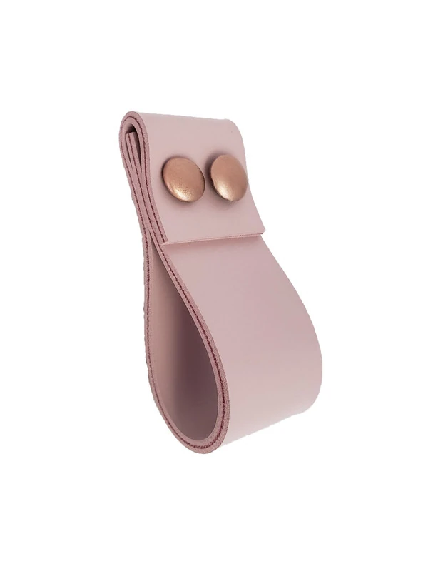 Puxador Dobatwo 2 Parafusos - Textura De Couro Rosa - Parafusos Rose Gold