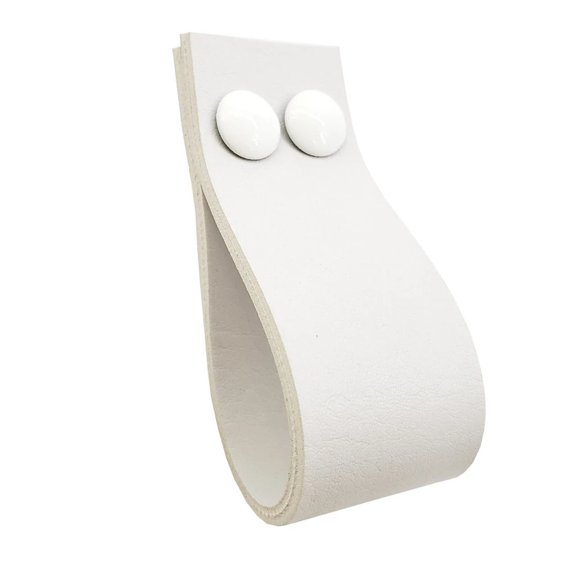 Puxador Dokotwo 2 Parafusos - Textura De Couro Branco - Parafusos Branco