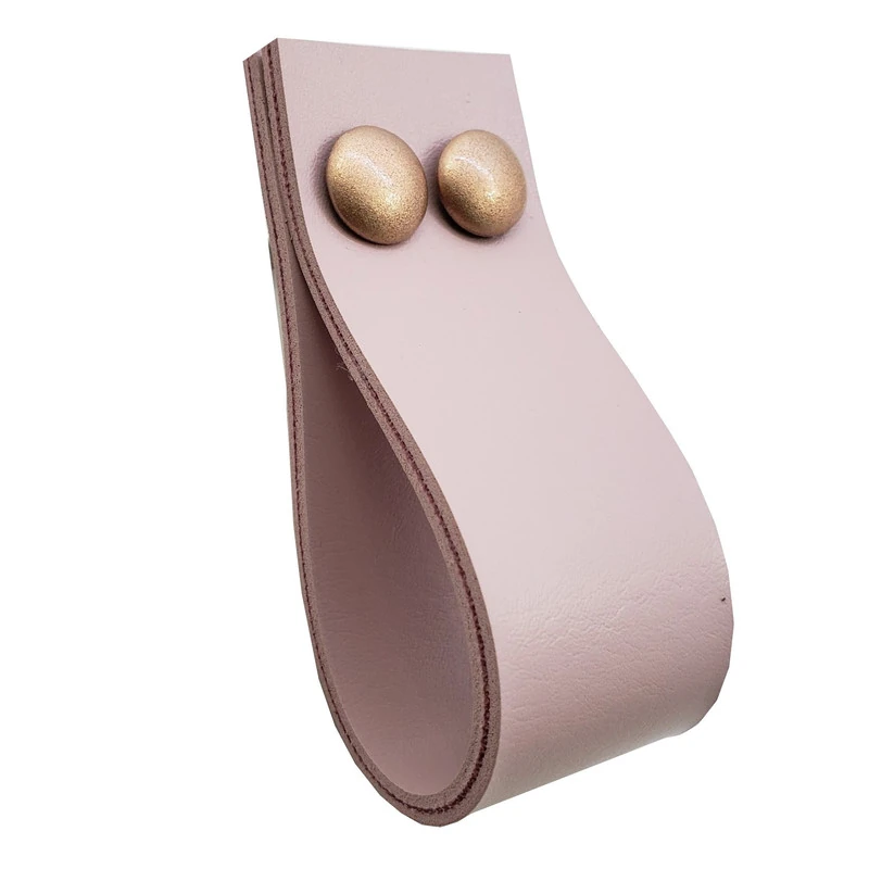 Puxador Dokotwo Parafusos - Textura De Couro Rosa - Parafusos Rose Gold