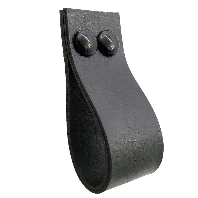 Puxador Dokotwo 2 Parafusos - Textura De Couro Preto - Parafusos Preto