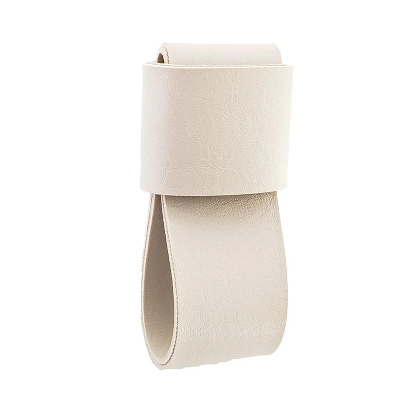 Puxador Dori 02 - Textura De Couro - Cor Creme