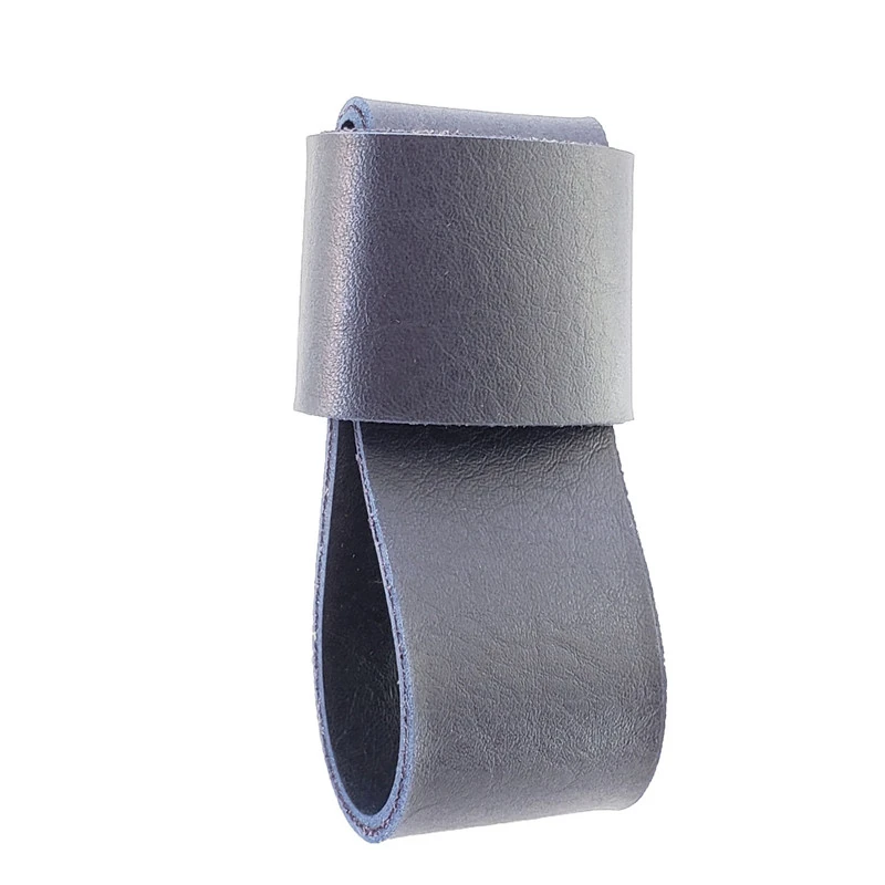 Puxador Dori 03 - Textura De Couro - Cor  Azul Marinho