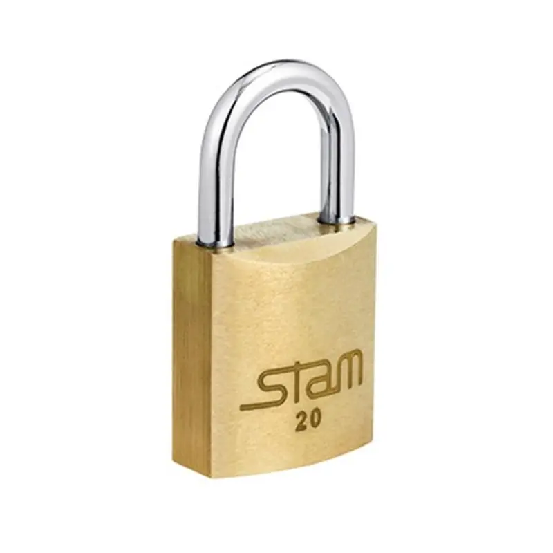 Cadeado Stam 20mm Latonado Com 2 Chaves