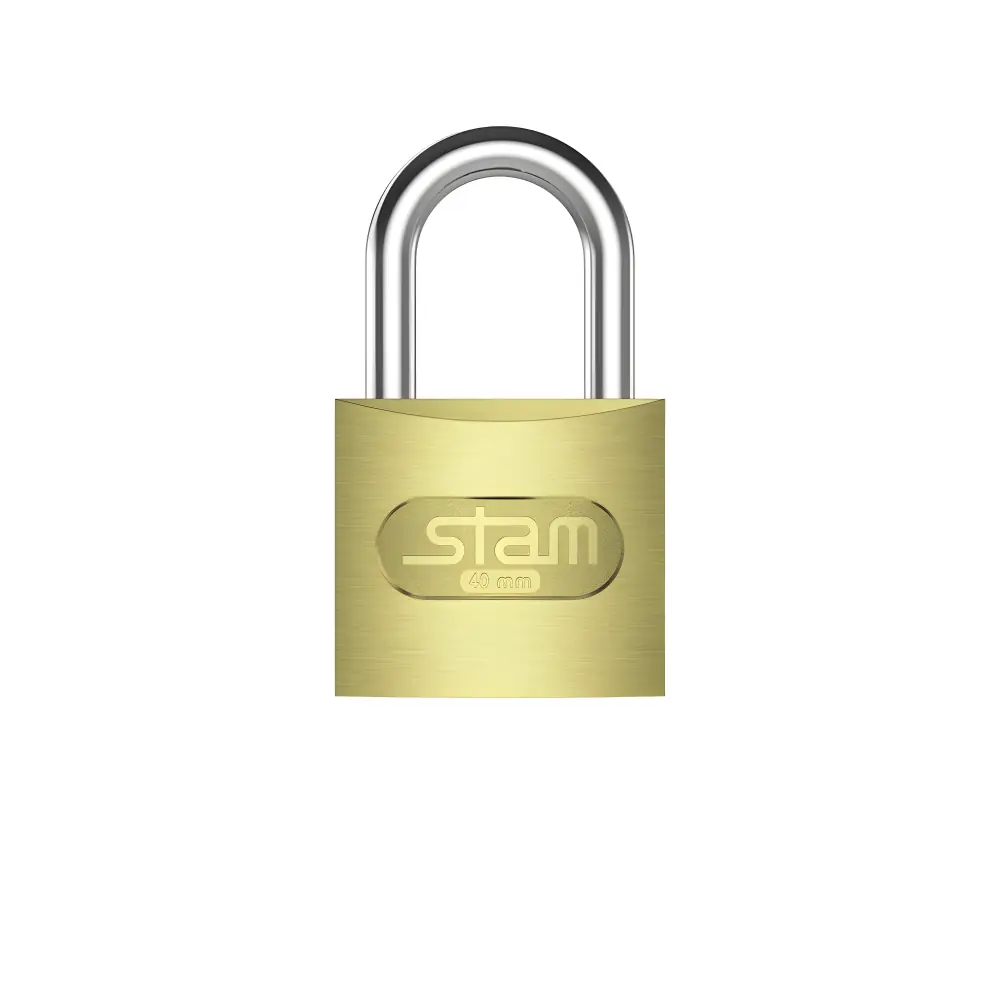Cadeado Stam 40mm Latonado Com 2 Chaves