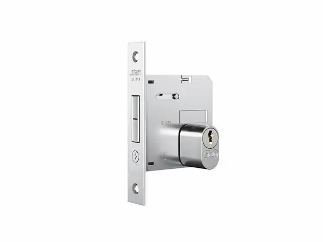Fechadura 1006 Porta de Bater Correr Roseta Quadrada Cromada