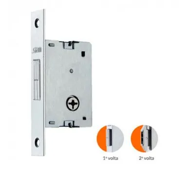 Fechadura Para Porta De Correr Ou Bater 1008 Stam Cromada Chave Tetra