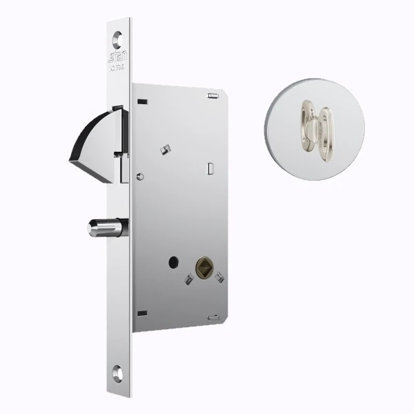 Fechadura Para Porta De Correr 950 Banheiro Roseta Redonda Cromado 45mm Stam