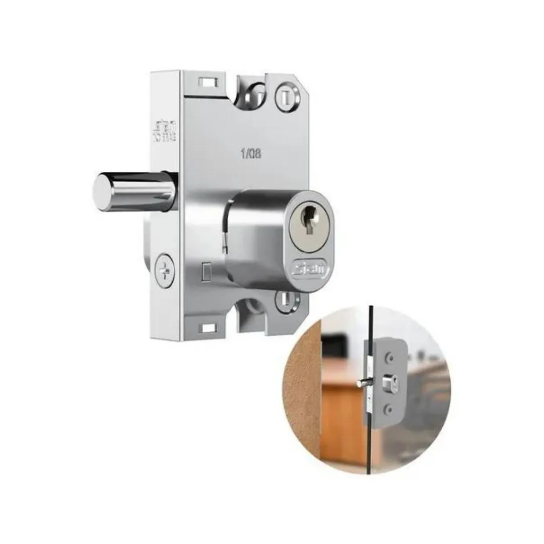 Fechadura Para Blindex De Bater Stam 2001 Cilindro Oval Cromada