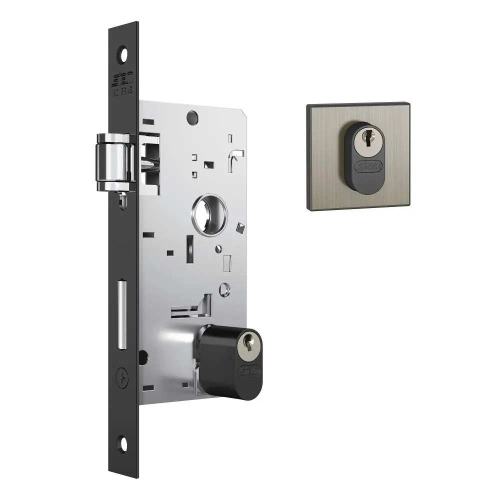 Fechadura 803 Rq1 Pivotante Roseta Quadrada Antique Externa 39015 Stam