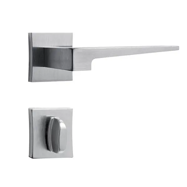 Fechadura Stam Classic 3200 - Ros. Quad. Inox Escovado - Banheiro