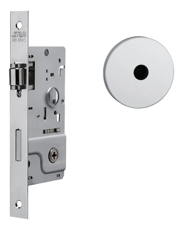 Fechadura Rolete Porta Pivotante Stam 800 Cromada Chave Tetra Redonda 40 Mm