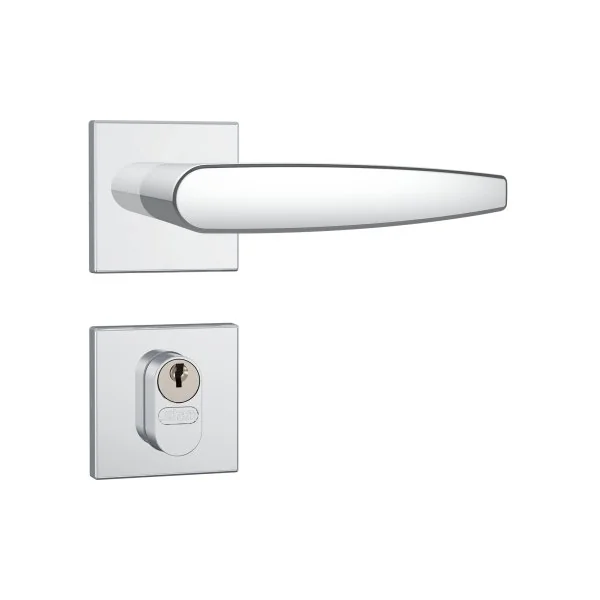 Fechadura Stam Inox Cromada 40 Mm Roseta Quadrada Externa